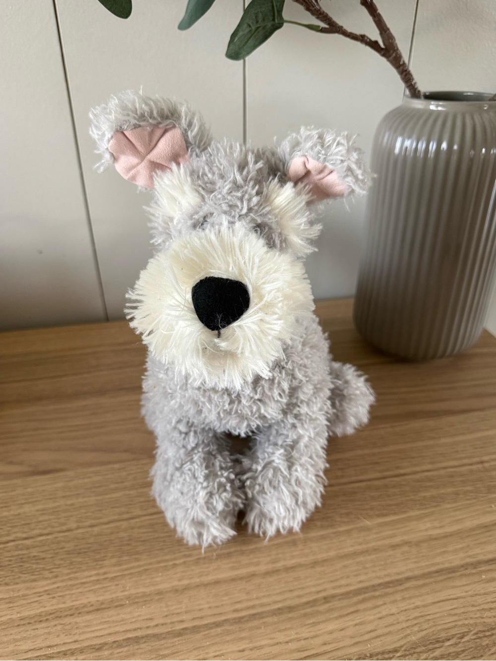 Retired Jellycat Caffuffle Schnauzer Dog Gray & White Plush Stuffed Animal - HTF